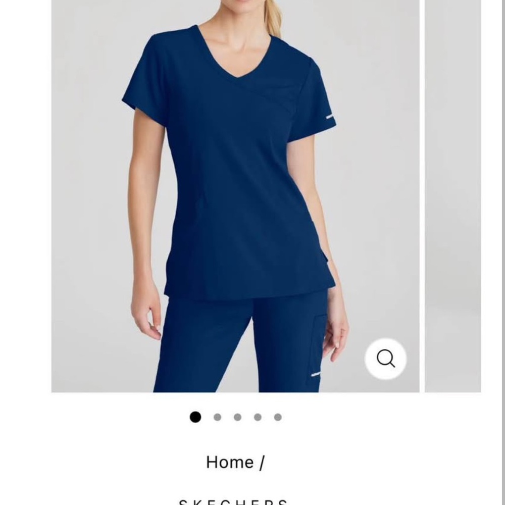 Skechers Women's V-Neck Scrub Top in Navy Blue